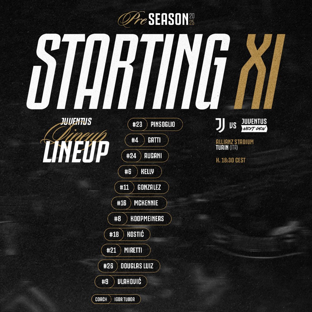 尤文队内热身赛：弗拉霍维奇领衔，库普梅纳斯登场